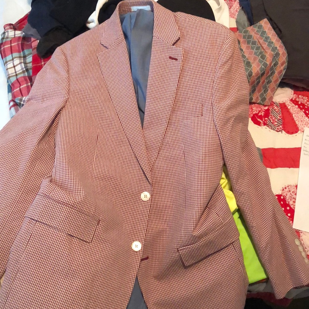 Ralph Lauren red checker lightweight blazer